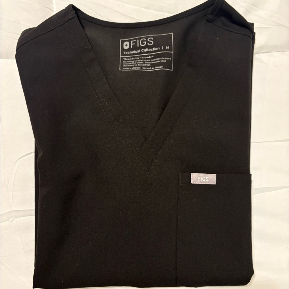 Figs Black Catarina Scrub Top